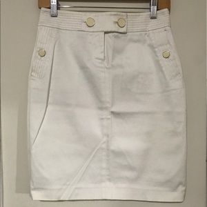 J.Crew White Semi-Pencil Skirt