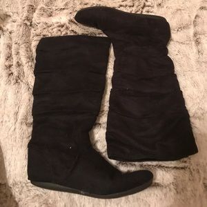 Black suede boots