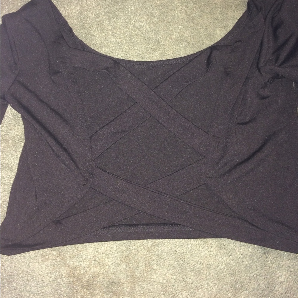 Open Back Long Sleeve Crop Top