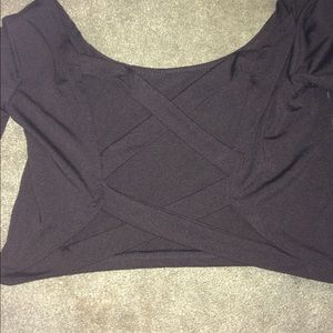 Open Back Long Sleeve Crop Top