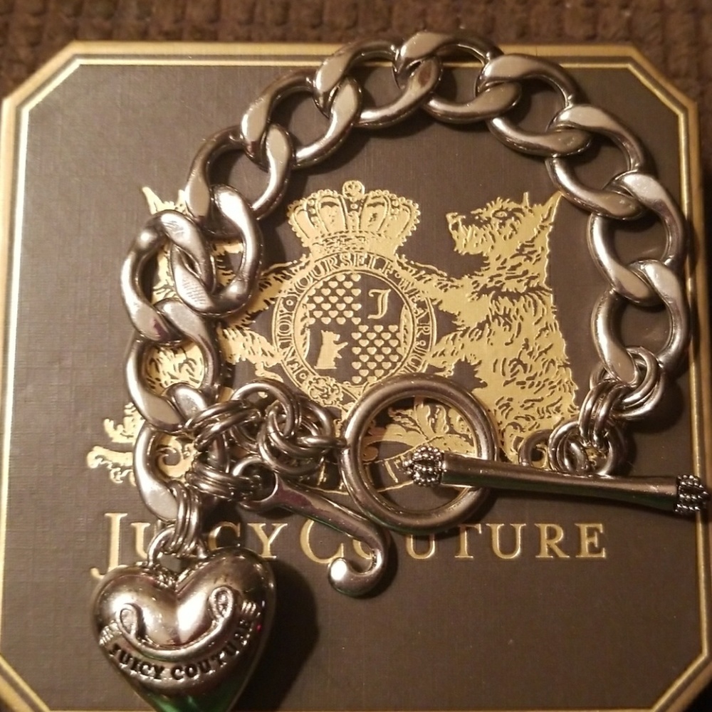 JUICY COUTURE Authentic Silver Braceletw/Heart & J