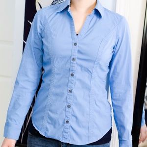 Blue express essential button down shirt