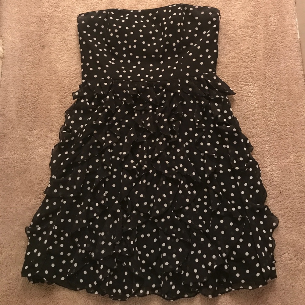White House Black Market Strapless Ruffle Dress