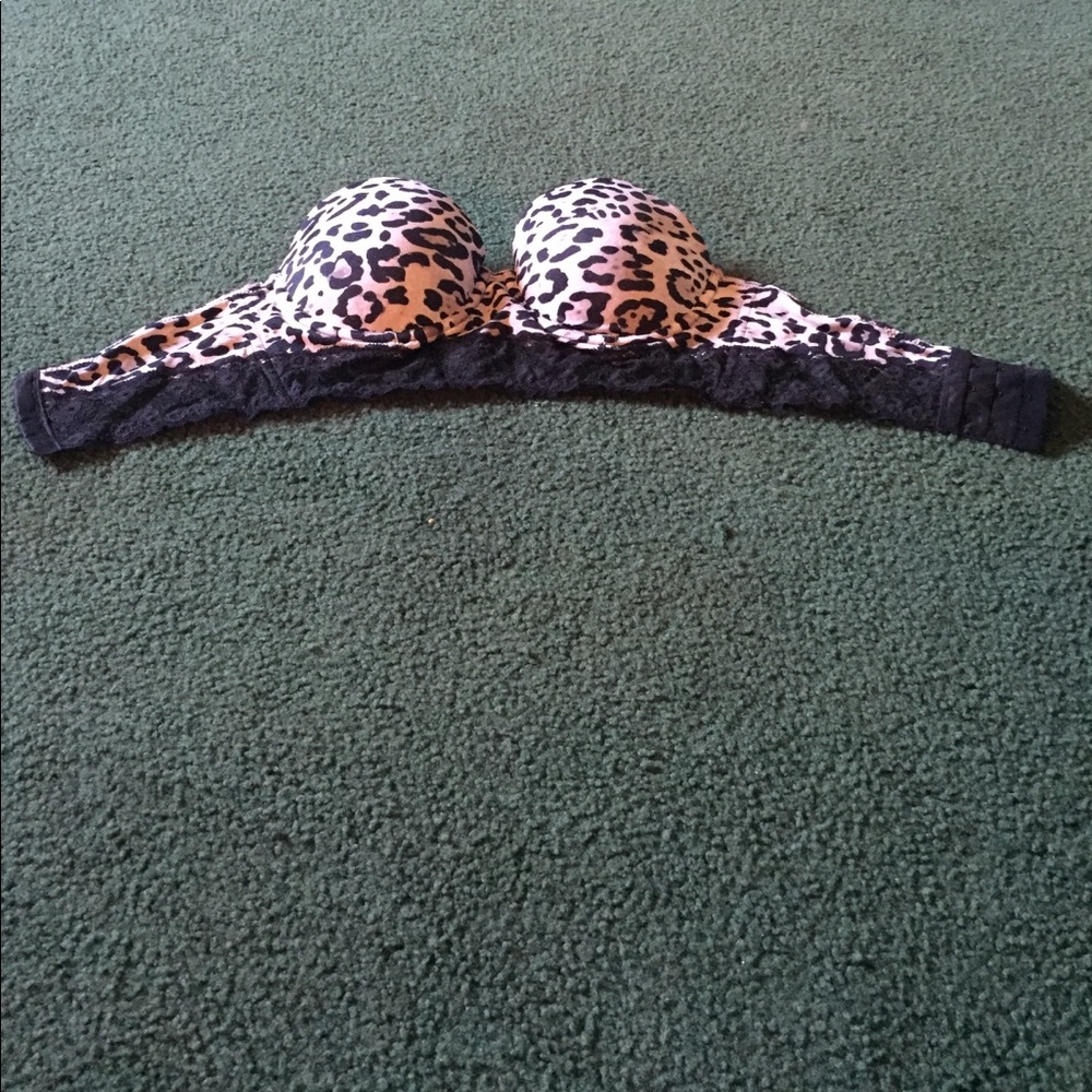 Gray Leopard Print Strapless