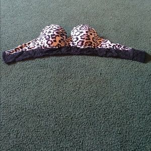 Gray Leopard Print Strapless