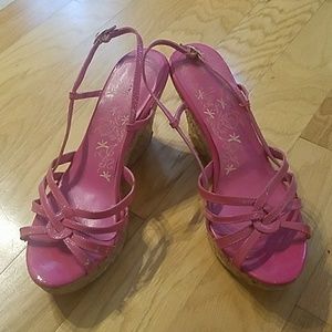 Pink strappy Charles David wedges