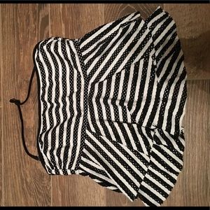 Black and white striped bathing suit TOP ONLY
