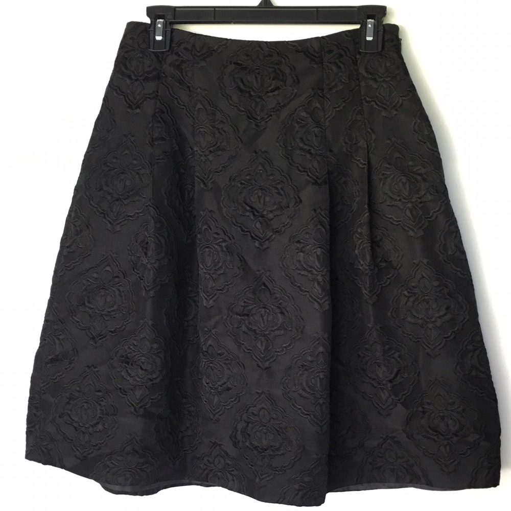 NWOT Talbots black rose embroidered skirt