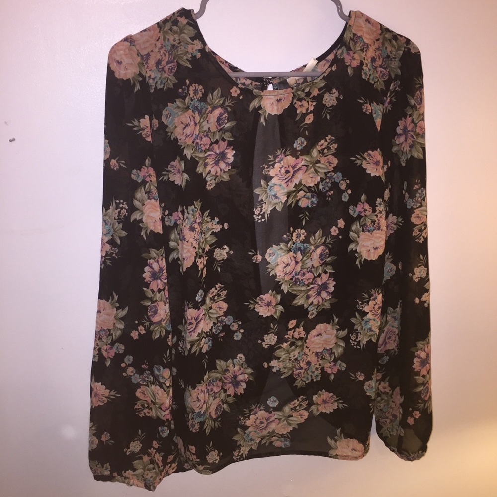 Sheer Floral Blouse