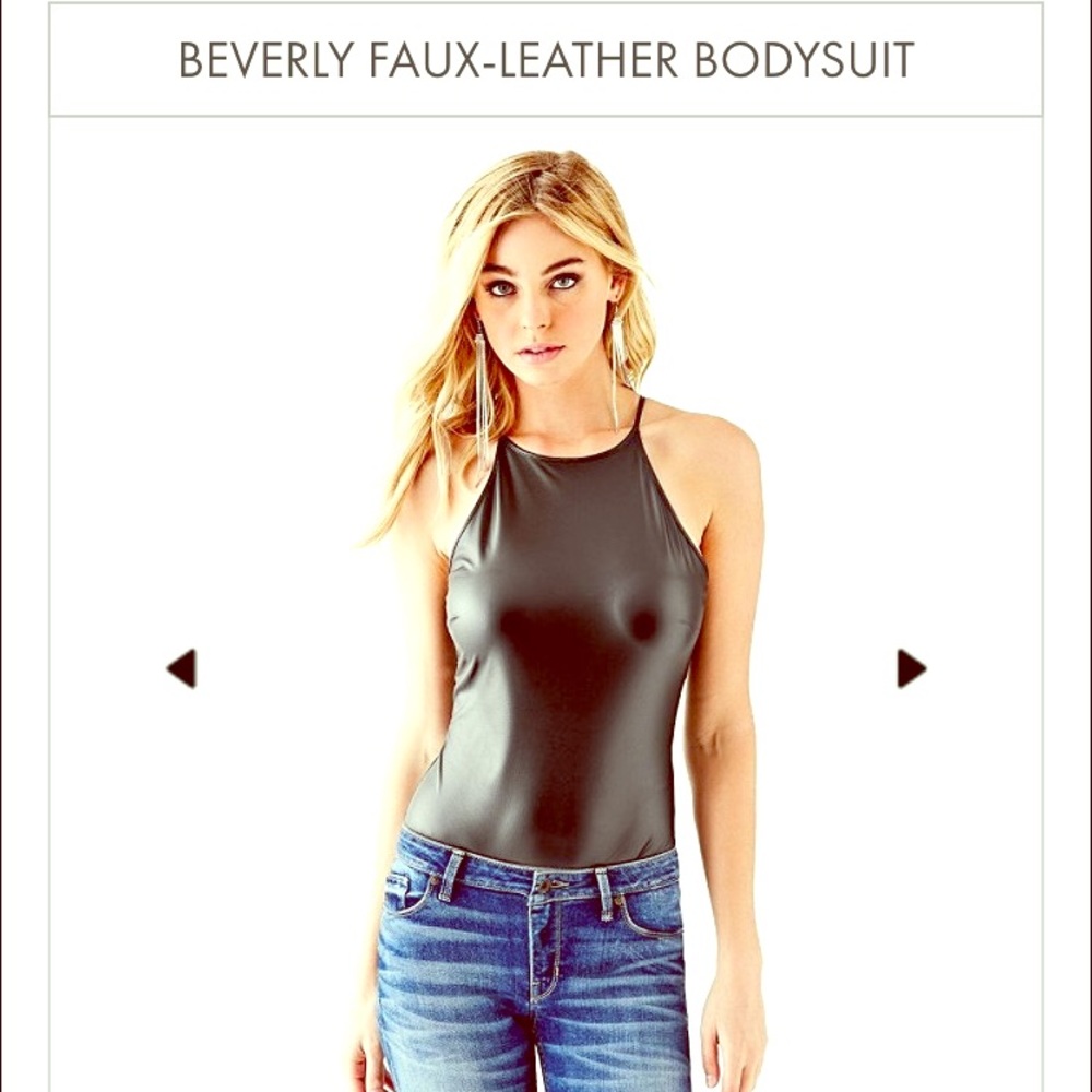 Guess Faux Leather Body Suit Size Large