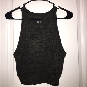 Forest Green Knit Crop Top NWOT