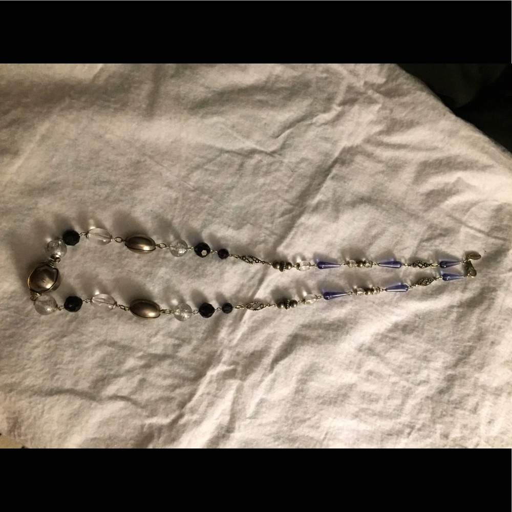 Blue & Grey ball necklace