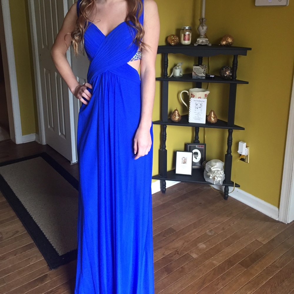 Royal Blue Formal Gown/ Prom Gown Floor Length