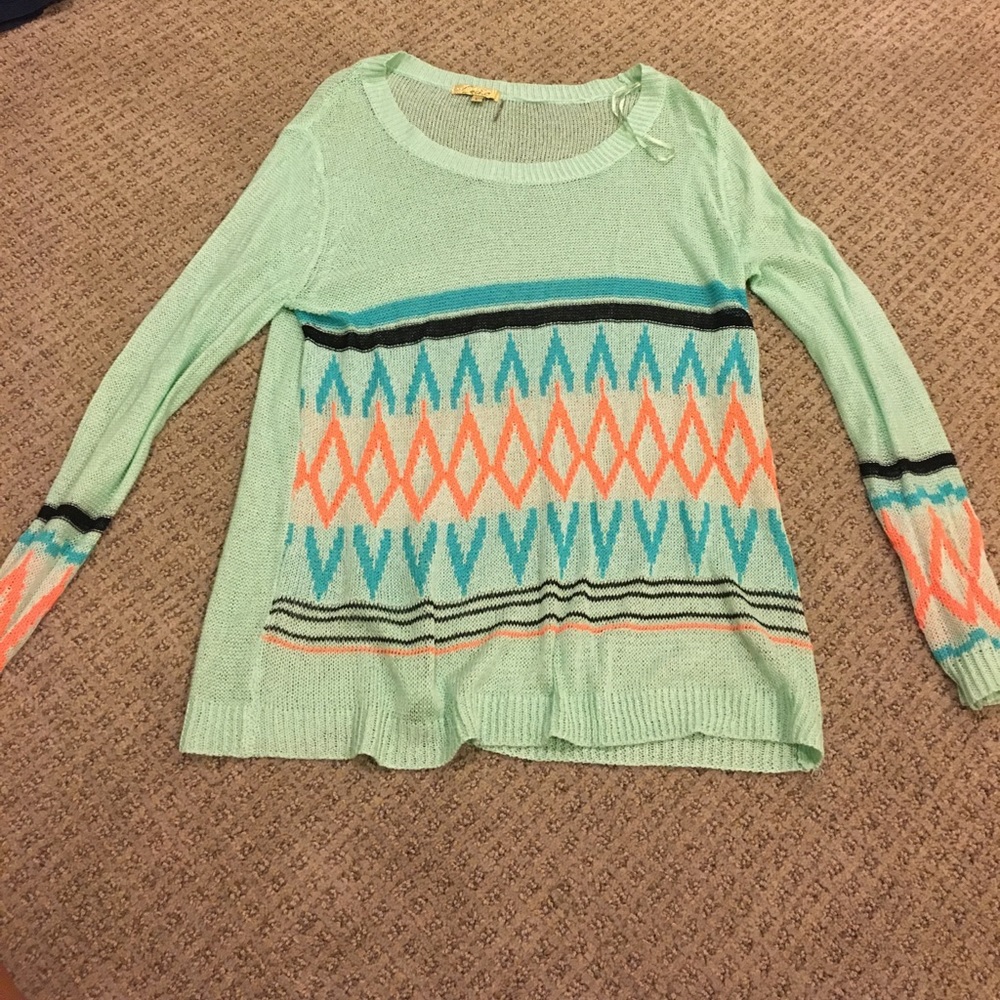 Green Aztec sweater