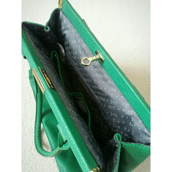 Olivia + Joy Handbags - Olivia + Joy Green/Gold Satchel Handbag