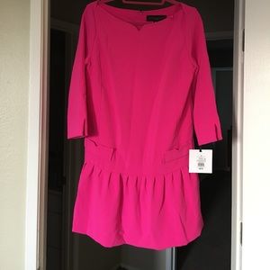 Hot pink dress with Faux Pockets