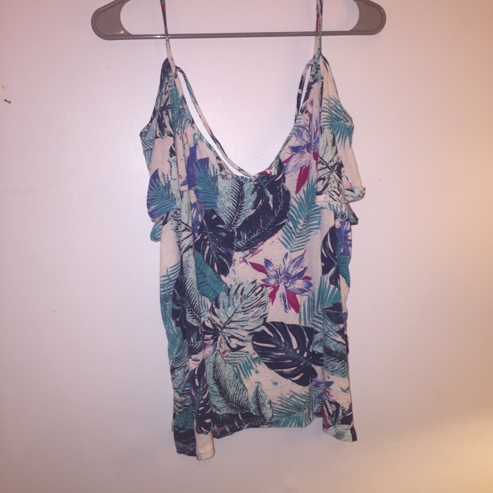 Tropical off the shoulder t-shirt