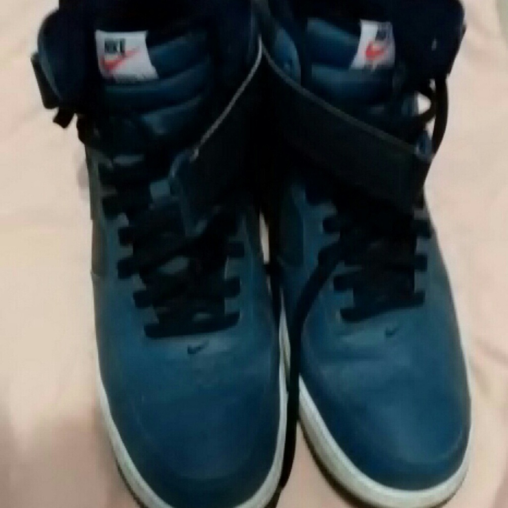 Blue and Black midtop Air Force Ones