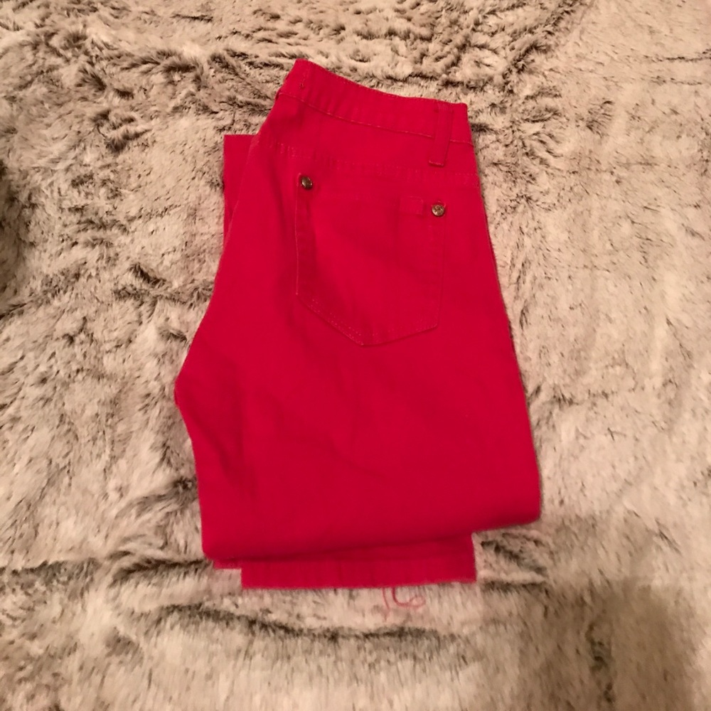 Pink skinny jeans