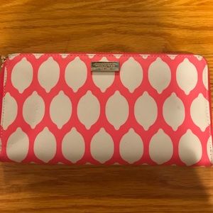 Kate Spade hot pink lemon print wallet