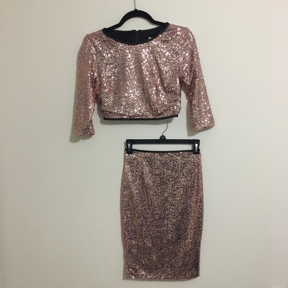 Lashes of London Pink Sequin Skirt Matching Set - Picture 4 of 6
