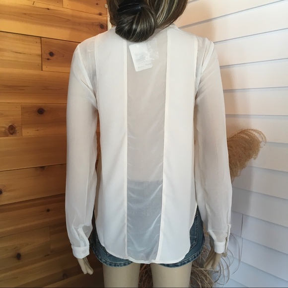 NWT PARTIALLY SHEER with GOLD CROSS  STUDS - Picture 8 of 9