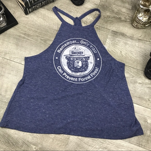 Smokey the Bear Forest Fires High Halter Tank Top - Picture 1 of 5