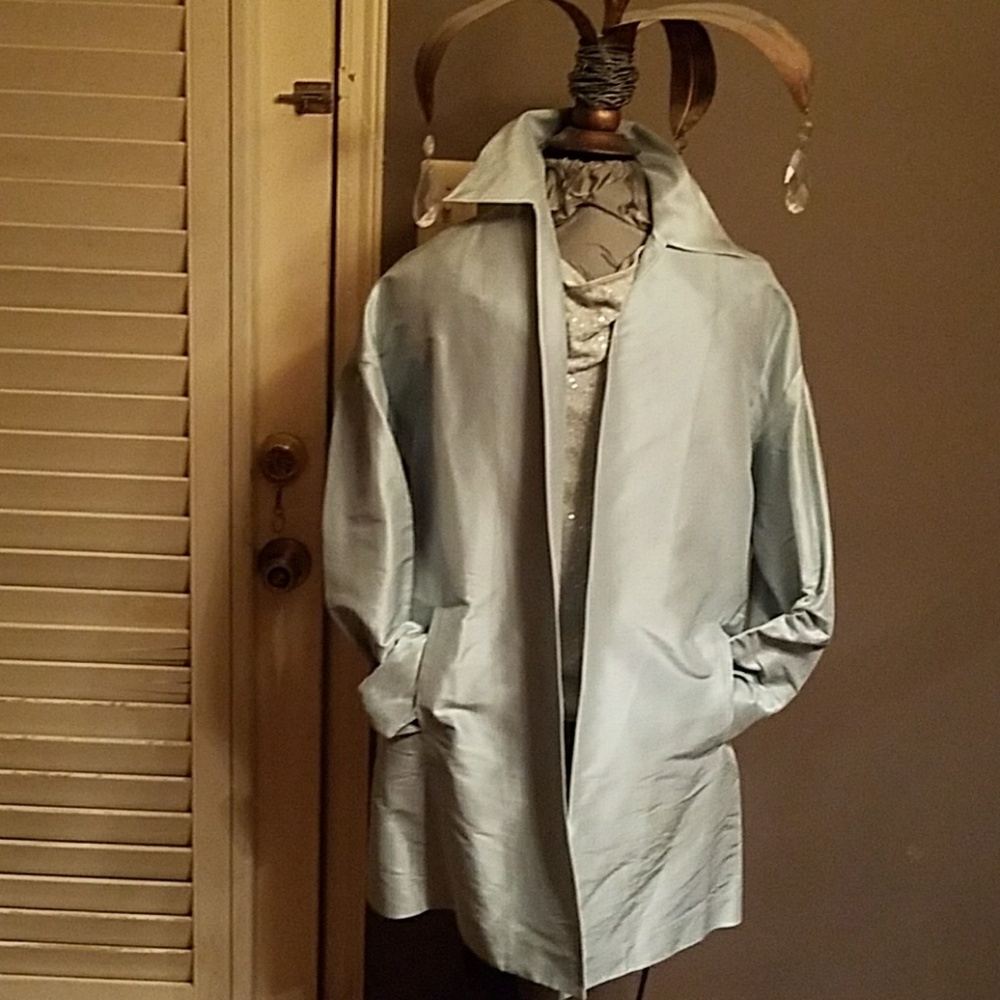 Silk 4 piece cocktail suit. Ice blue. 8