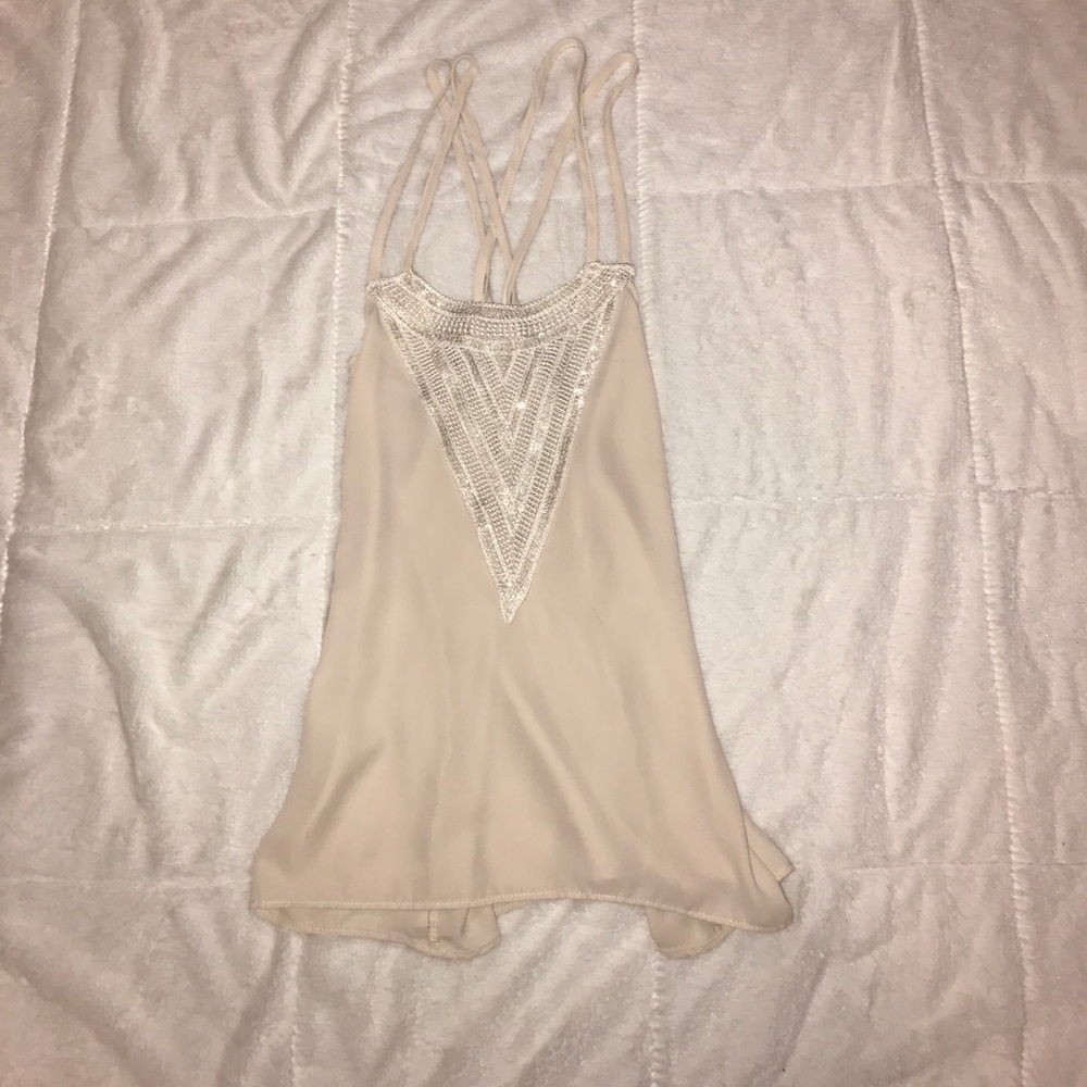 Tan sequin top