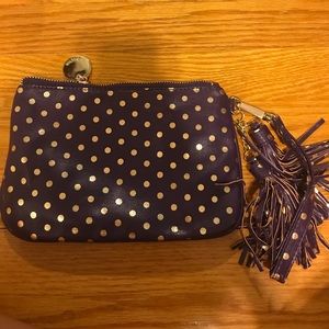 Deux Lux purple and gold wristlet