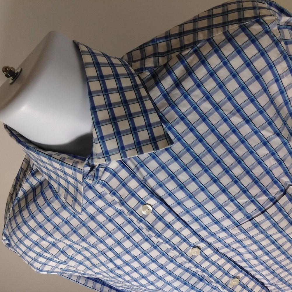 Men's Michael Kor Blue White Plaids Checks Shirt