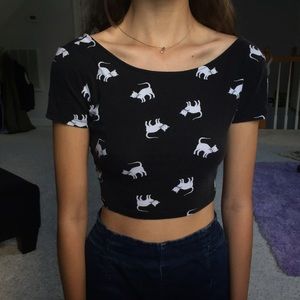 Cat print Crop top