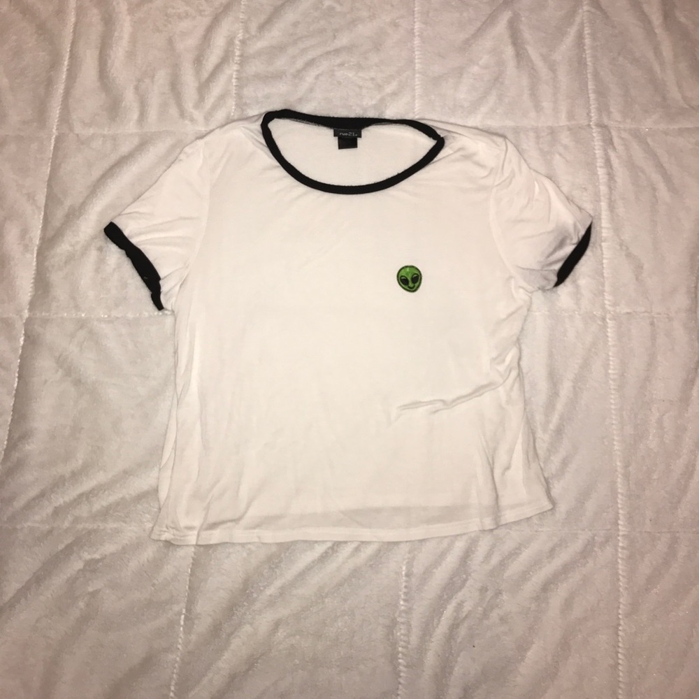 White top with alien patch