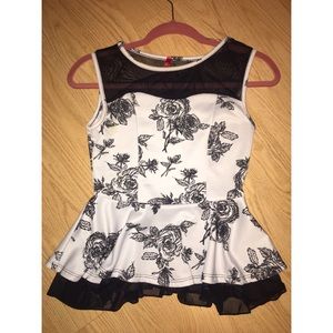 Black and white blouse