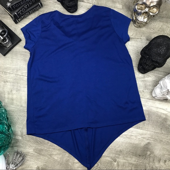 Royal Blue pointed Scoop blouse - Picture 6 of 6