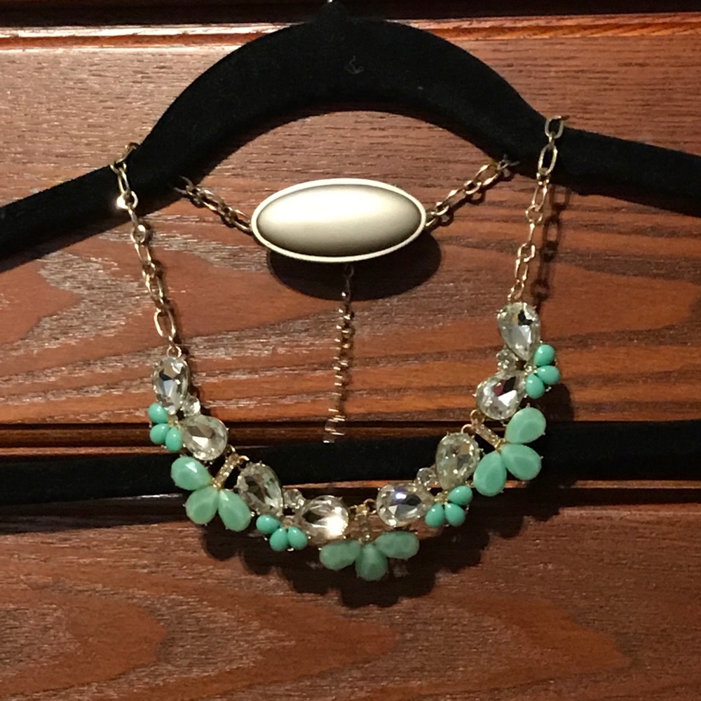 Franchesca's mint & crystal statement necklace