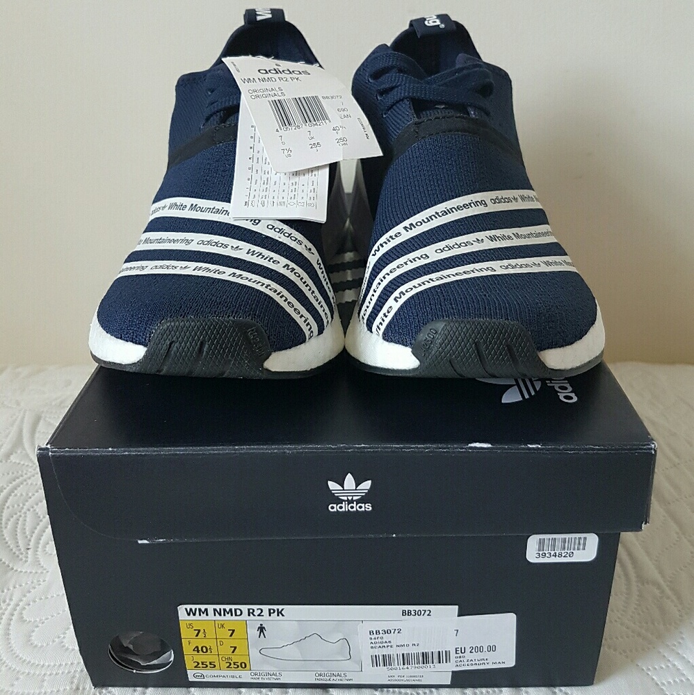Adidas NMD R2 White Mountaineering WM Navy sz 7.5