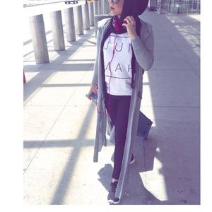 Extra long cardigan hoodie