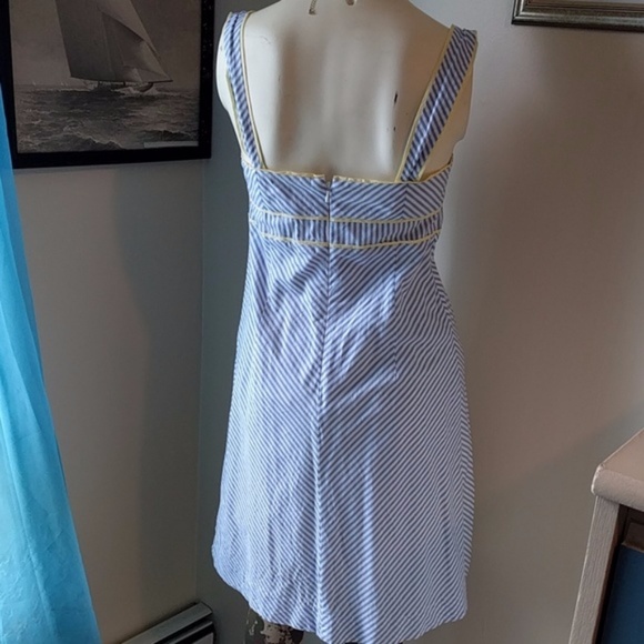 Lilly Pulitzer Dresses - Lilly Seersucker Blue, White + Canary Dress Lilly Pulitzer Dresses - Lilly Seersucker Blue, White + Canary Dress