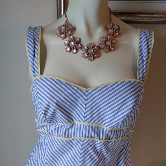 Lilly Pulitzer Dresses - Lilly Seersucker Blue, White + Canary Dress Lilly Pulitzer Dresses - Lilly Seersucker Blue, White + Canary Dress