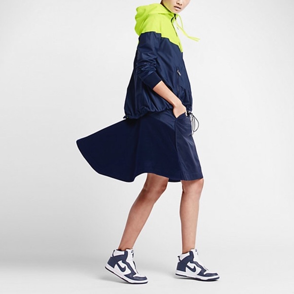 Nike Dresses & Skirts - Nike x Sacai || Navy Layered Wool Tech Skirt