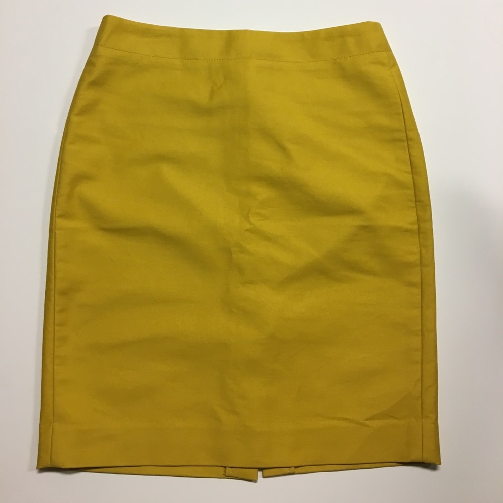 J. Crew mustard yellow pencil skirt