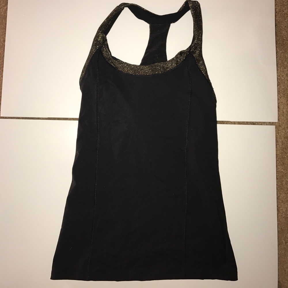 VSX black with gold workout tank