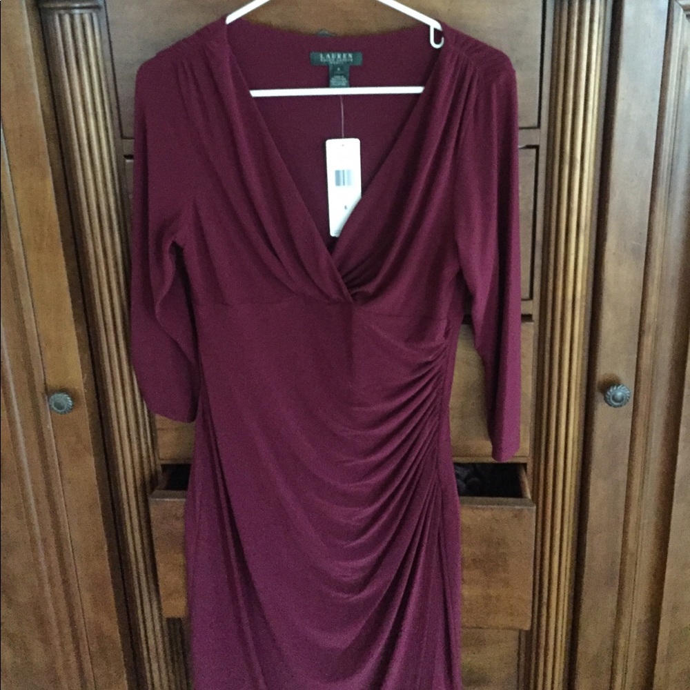 Ralph Lauren size 6 cranberry colored dress. NWT