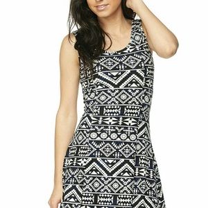 Aztec print mini flair dress