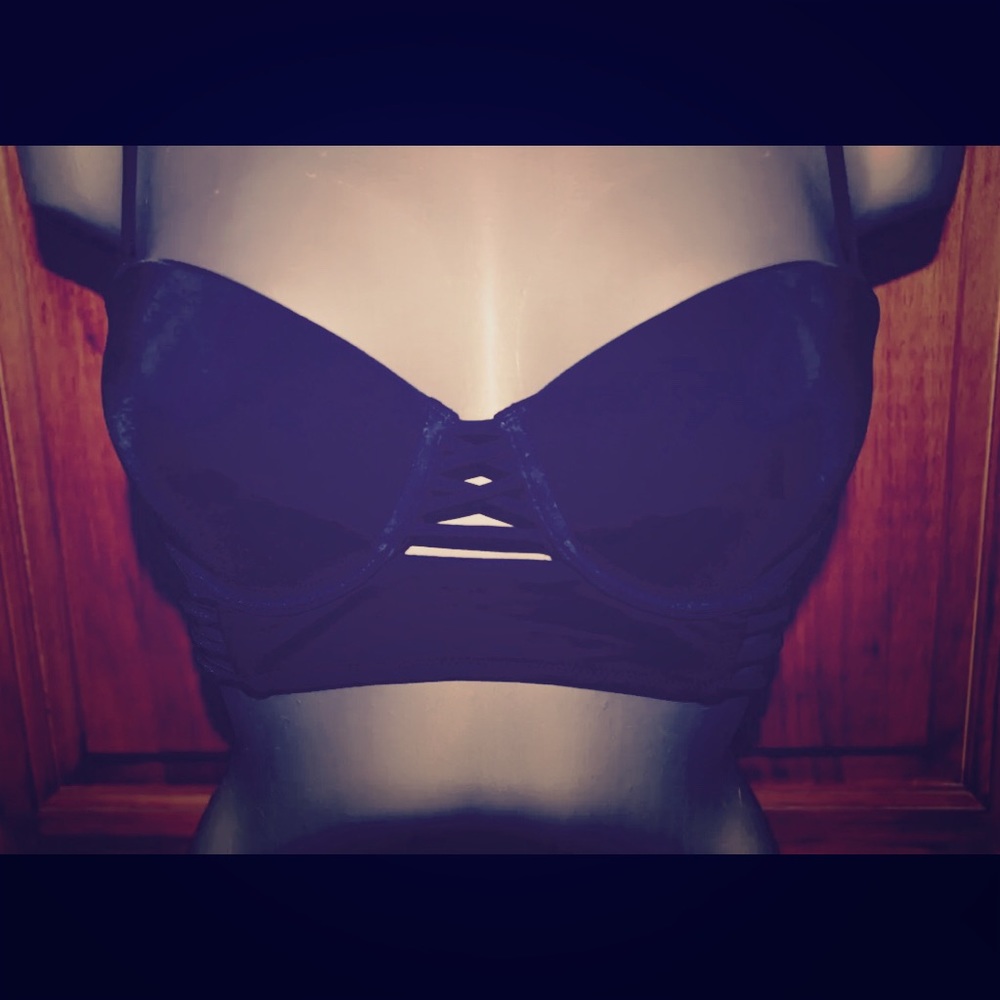 Black Swimsuit Top Only Bikini VS