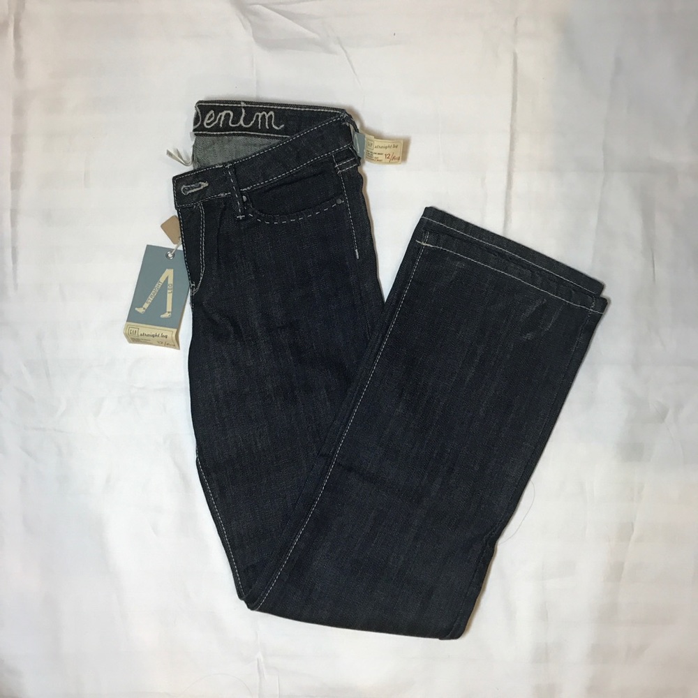 GAP navy blue straight leg girls jeans