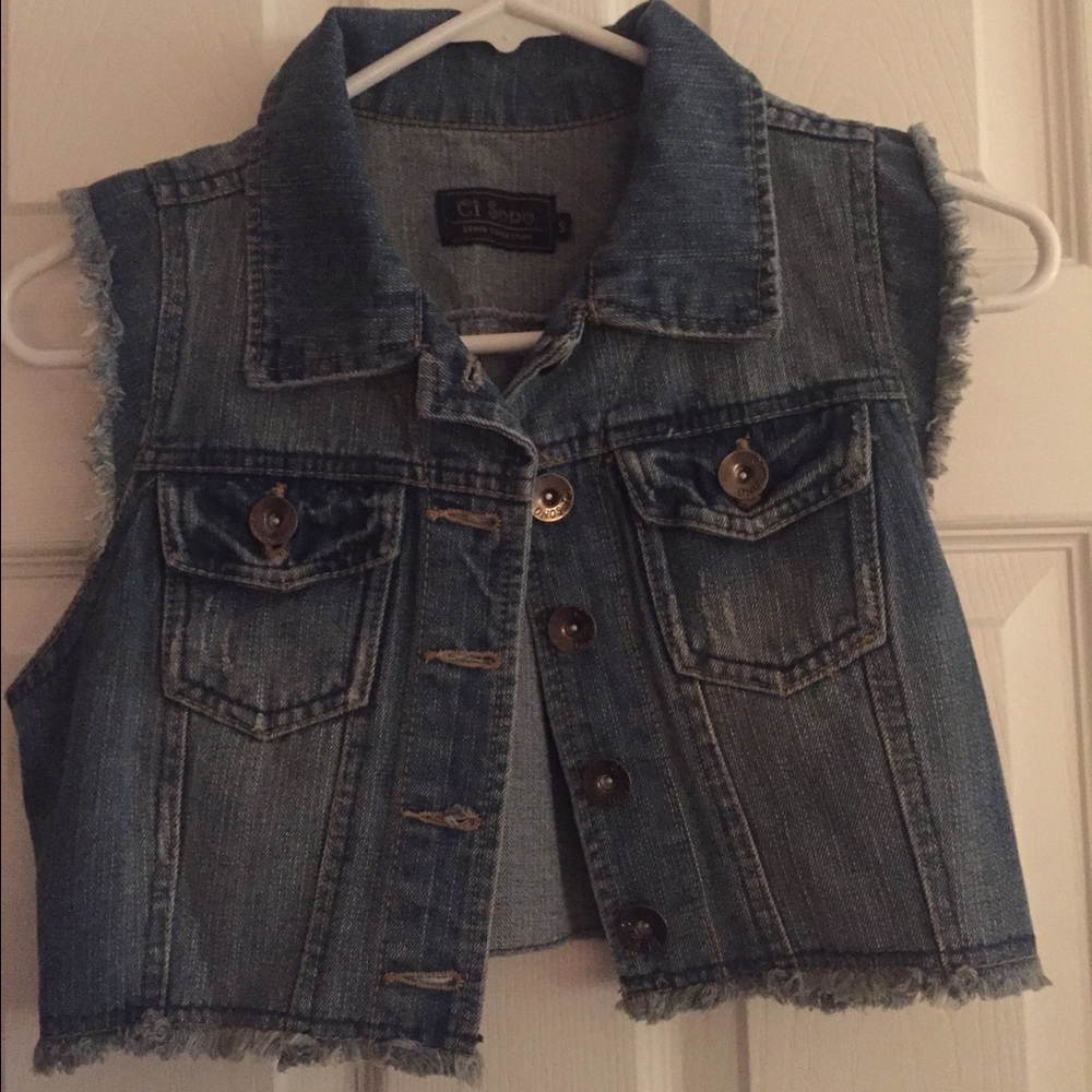 Crop Top Denim Vest