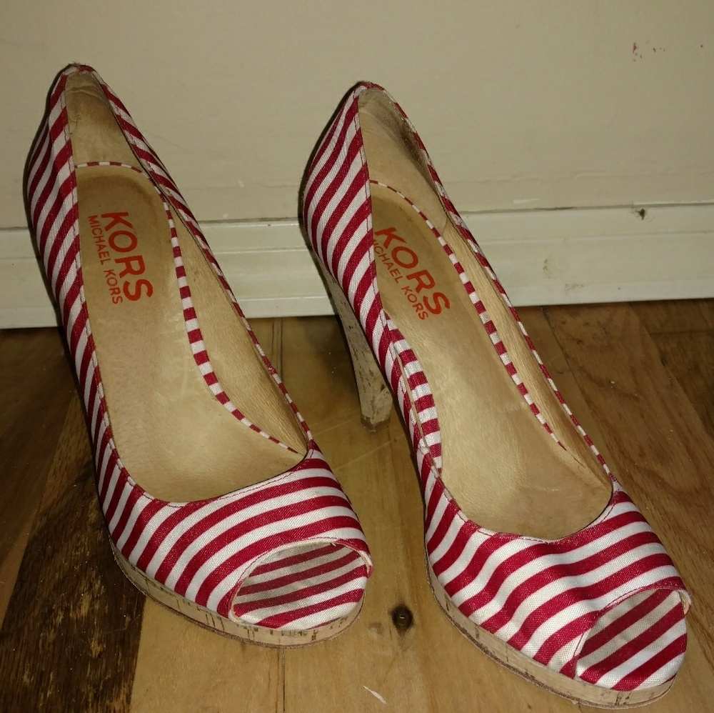Michael Kors Red Stripped Heels