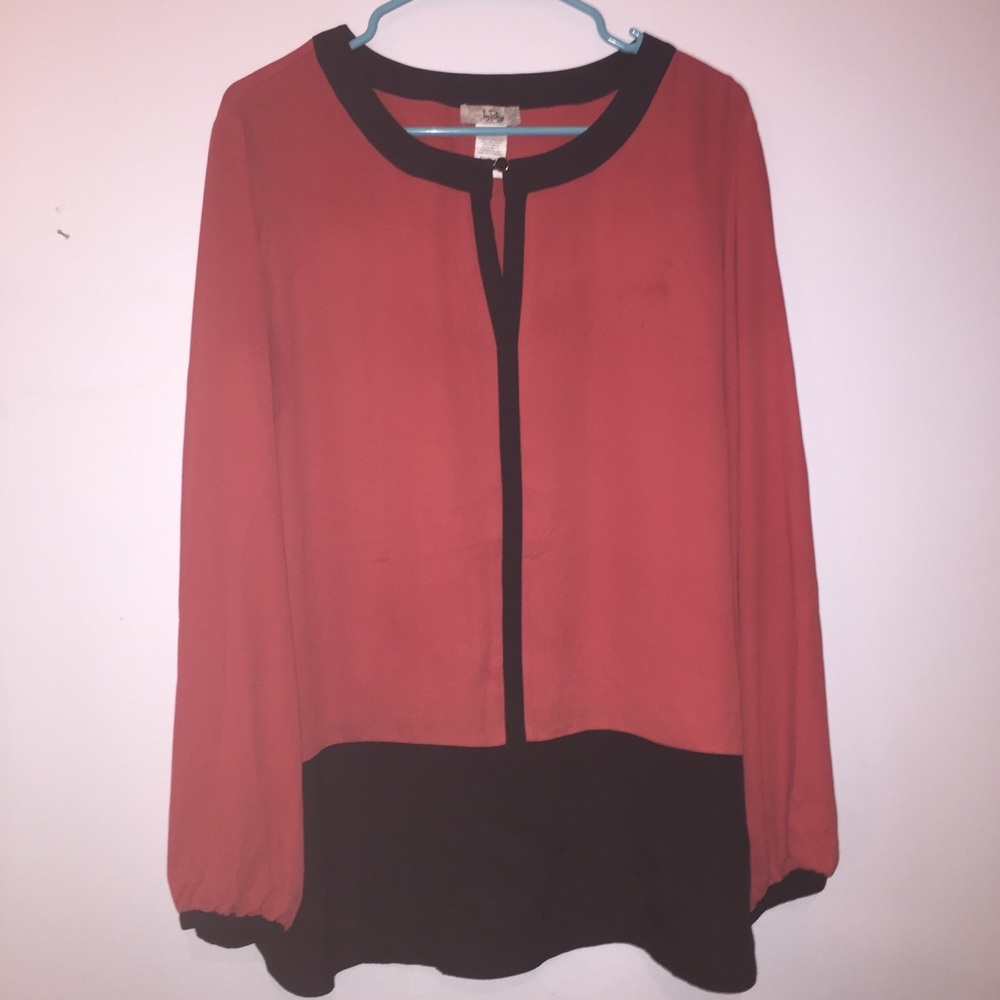 Black and orange blouse